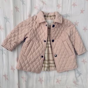 Burberry baby pink quilted jacket